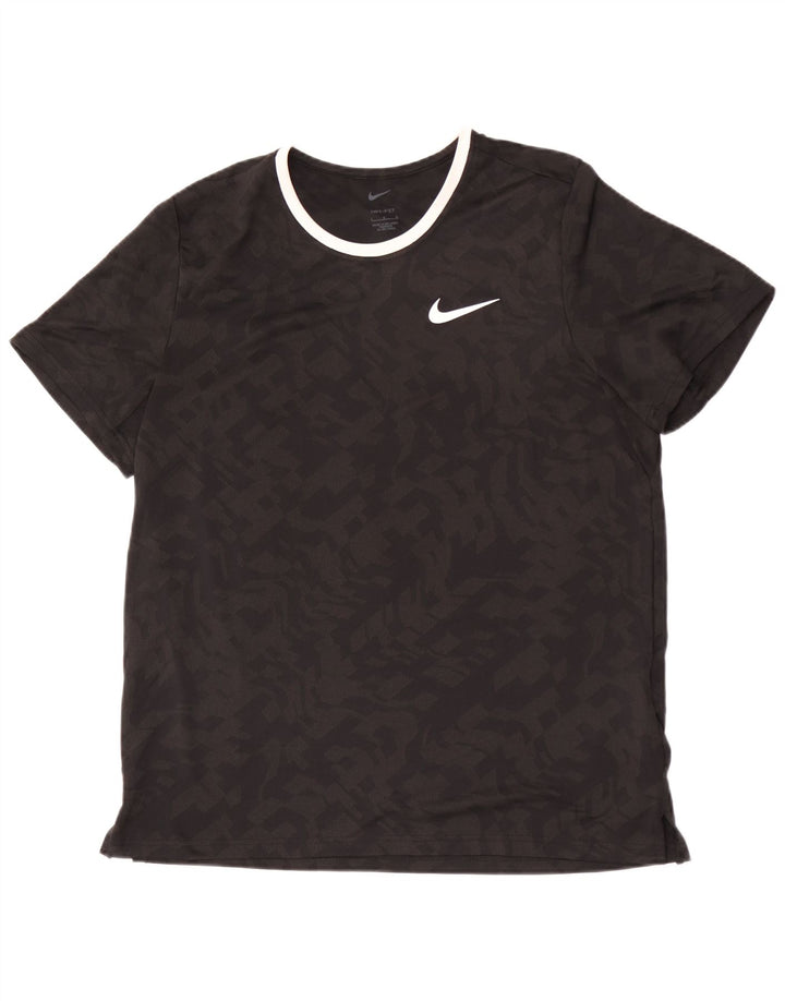 Мужская футболка Nike Dri Fit, большой черный камуфляжный полиэстер