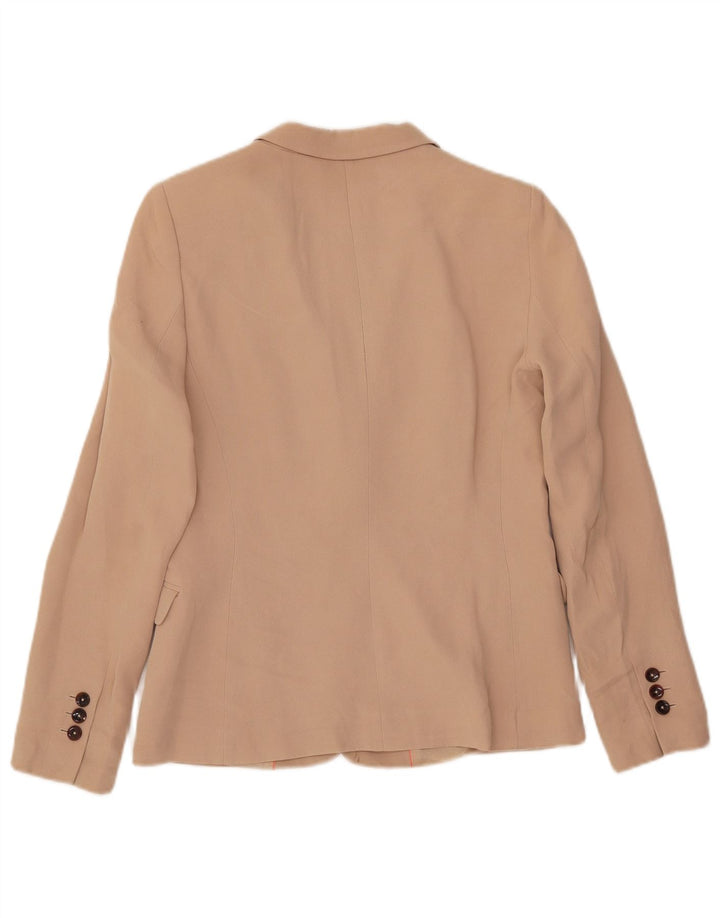 Женский пиджак на 1 пуговице Massimo Dutti EU 38, маленький бежевый акрил