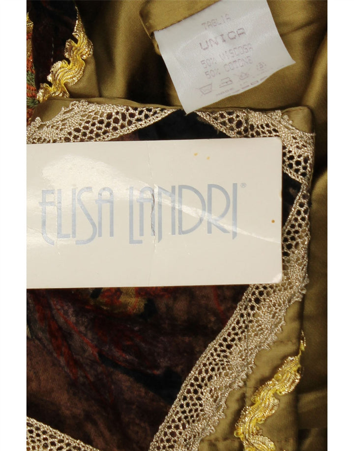 Женский пиджак ELISA LANDRI UK 16, большой цвет хаки, лоскутная вискоза