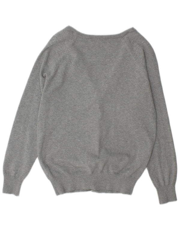 Женский кардиган Zara UK 18 XL, серый хлопок с крапинками