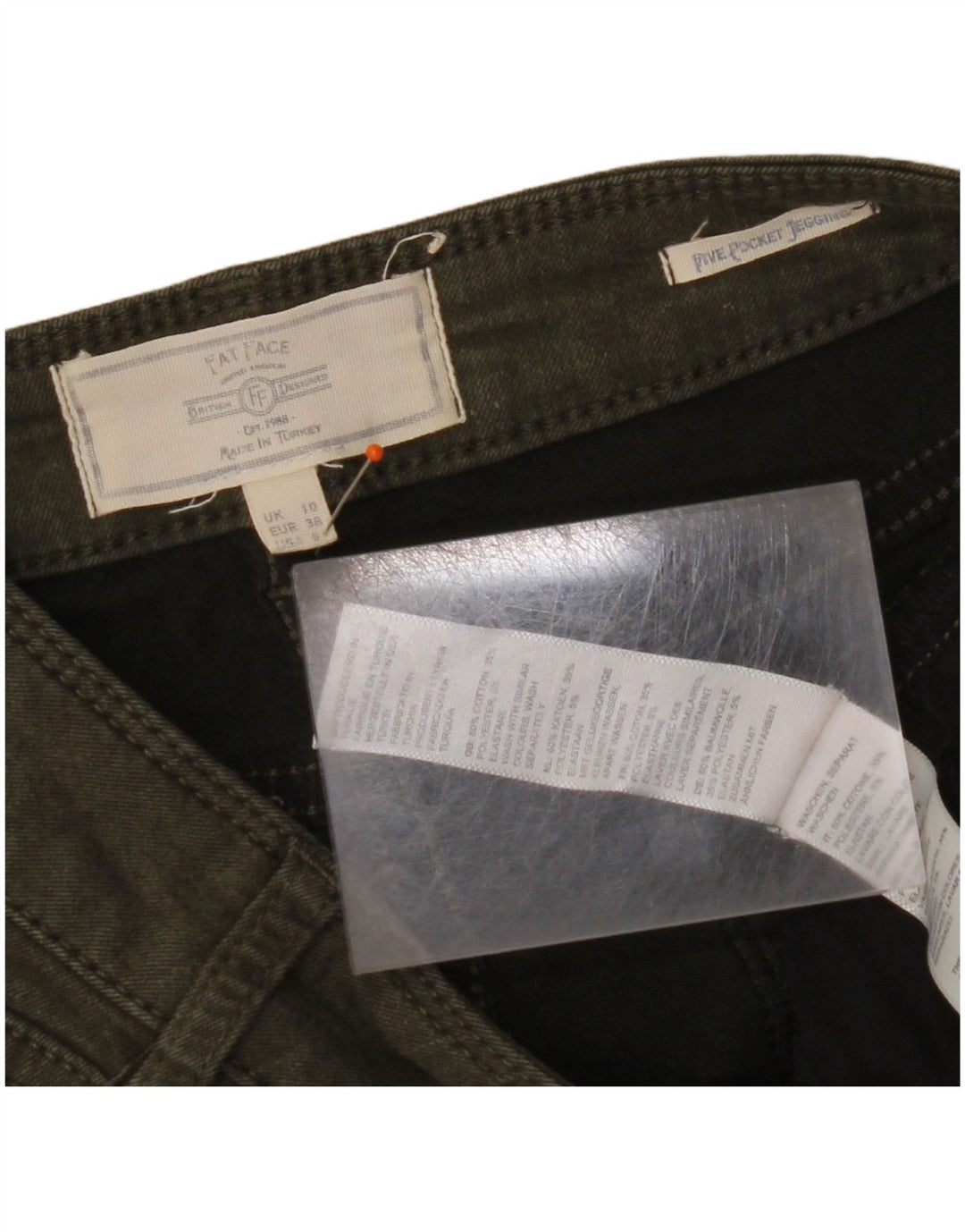 Женские джинсы-джеггинсы FAT FACE, Великобритания, 10 маленьких размеров, W28 L28, зеленый хлопок