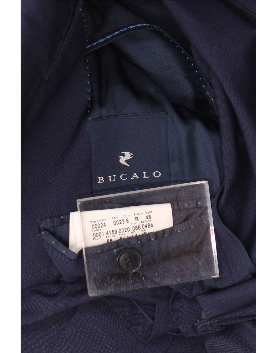 VINTAGE Мужской пиджак на 2 пуговицах IT 48 Средний Темно-Синий Вискоза