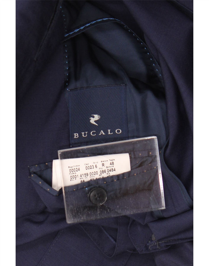 VINTAGE Мужской пиджак на 2 пуговицах IT 48 Средний Темно-Синий Вискоза