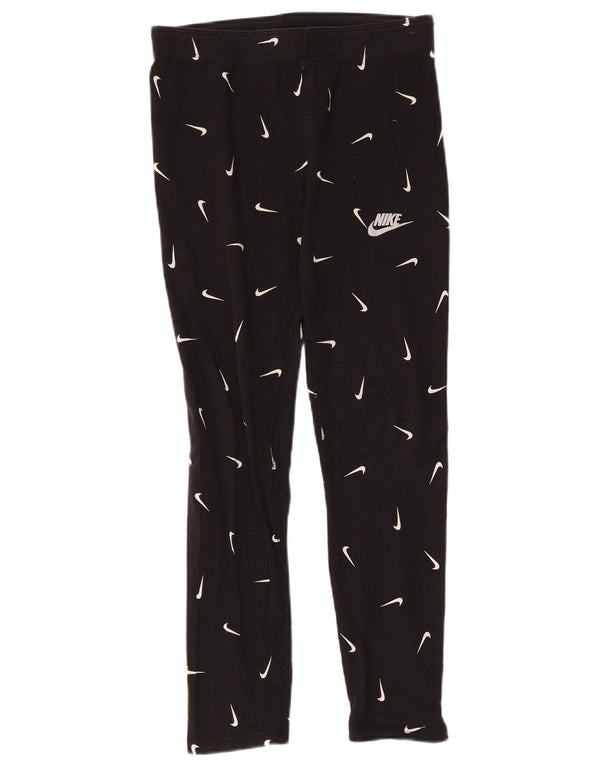 Обтягивающие леггинсы с рисунком NIKE для девочек 13–14 лет, размер XL, черный хлопок