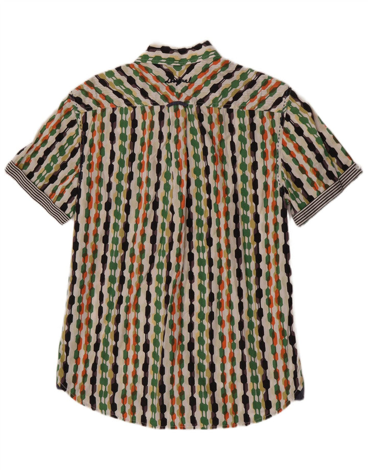 Мужская рубашка стандартного кроя с коротким рукавом Desigual, большая разноцветная с геометрическим узором