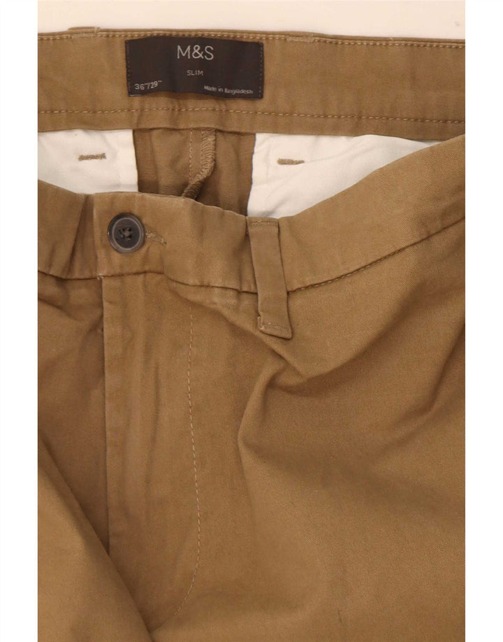 Мужские брюки-чиносы Marks & Spencer W36 L29 коричневые
