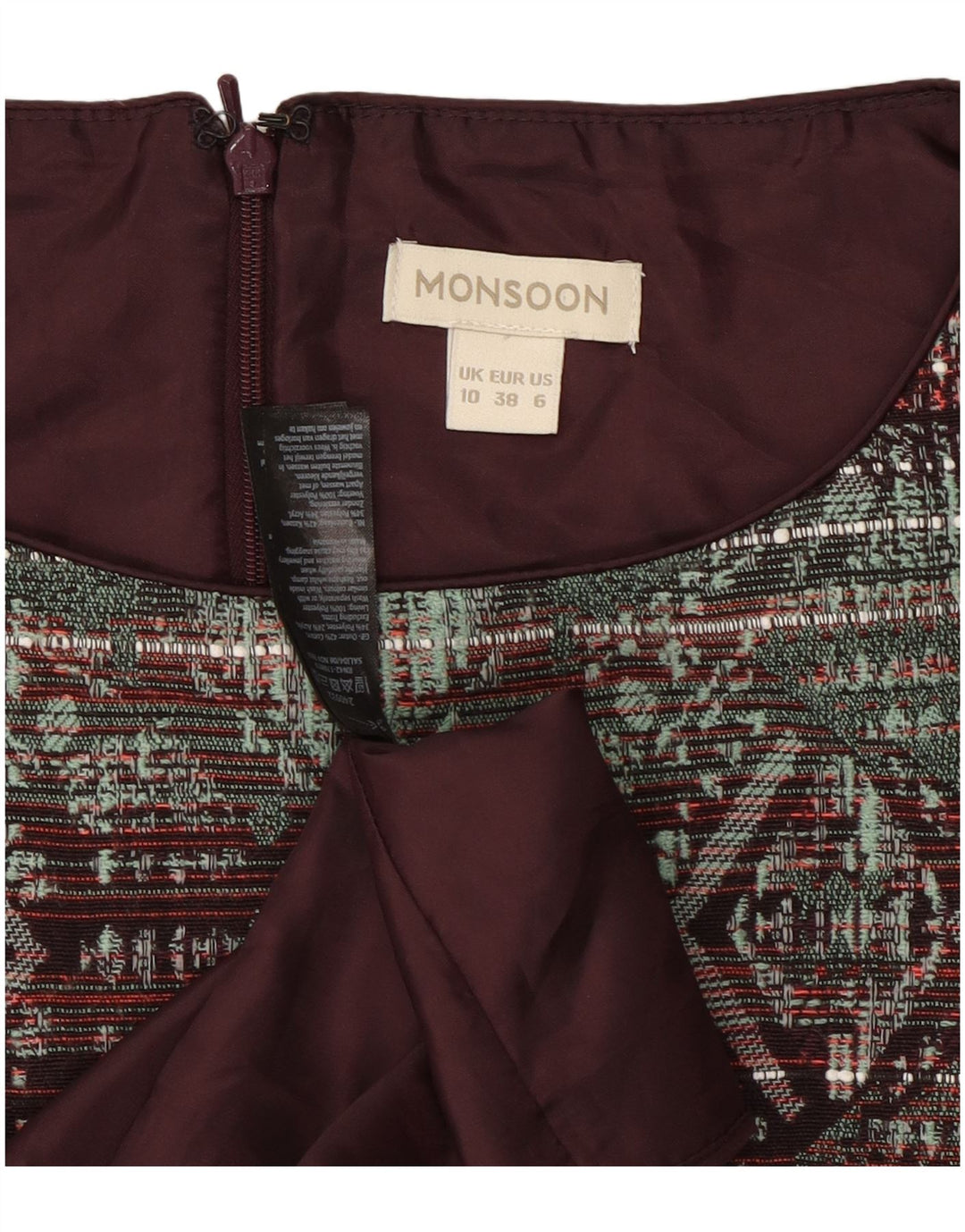 Женское платье свободного кроя Monsoon UK 10, маленькое разноцветное геометрическое платье