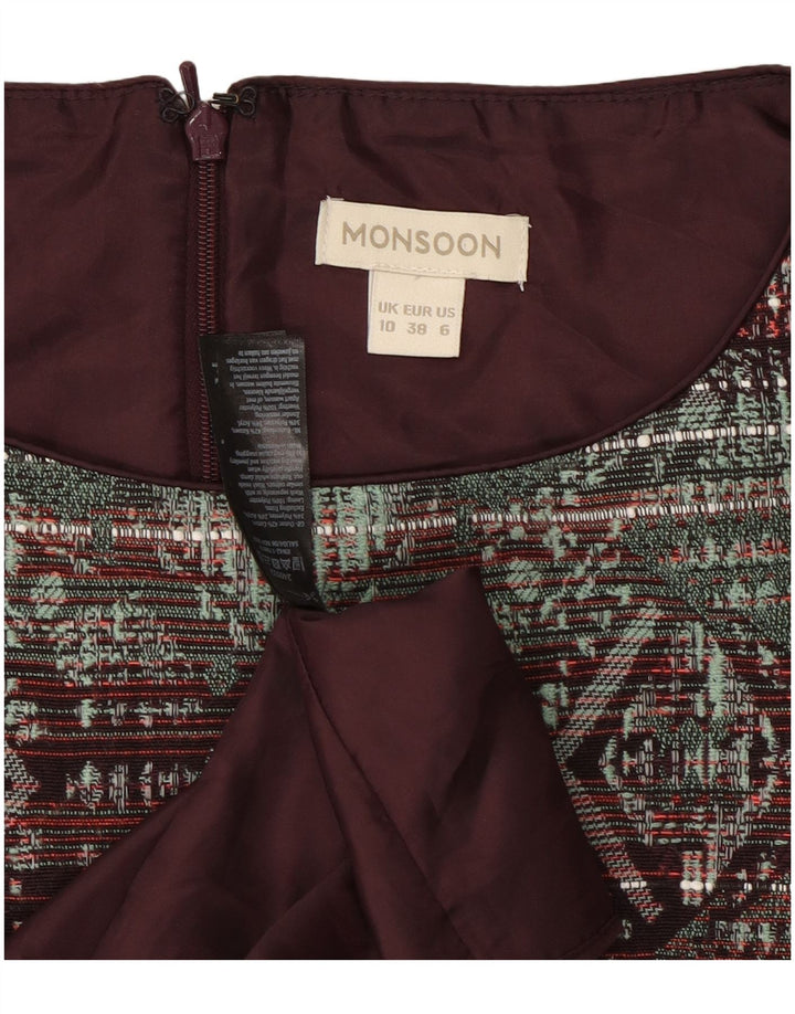 Женское платье свободного кроя Monsoon UK 10, маленькое разноцветное геометрическое платье