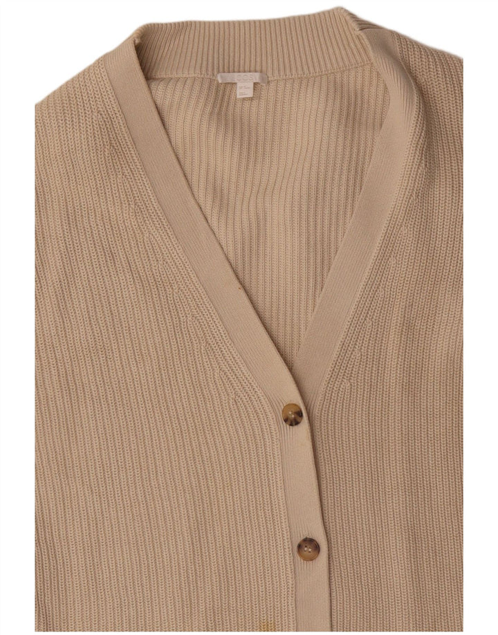 Женский удлиненный кардиган большого размера COS UK 14, хлопковый средний бежевый цвет