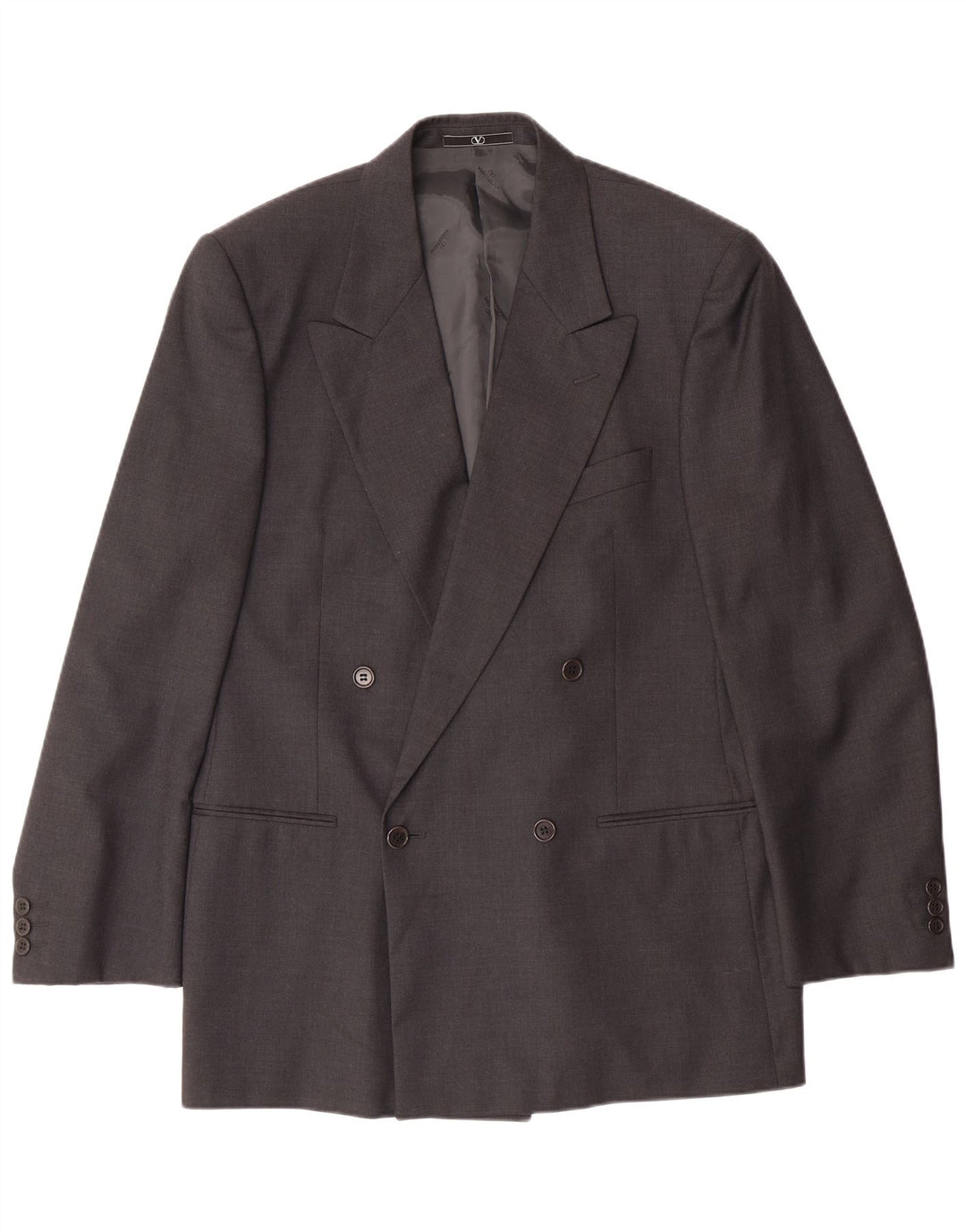 VALENTINO Мужской двубортный костюм-двойка IT 50 Большой W34 L30 Серый