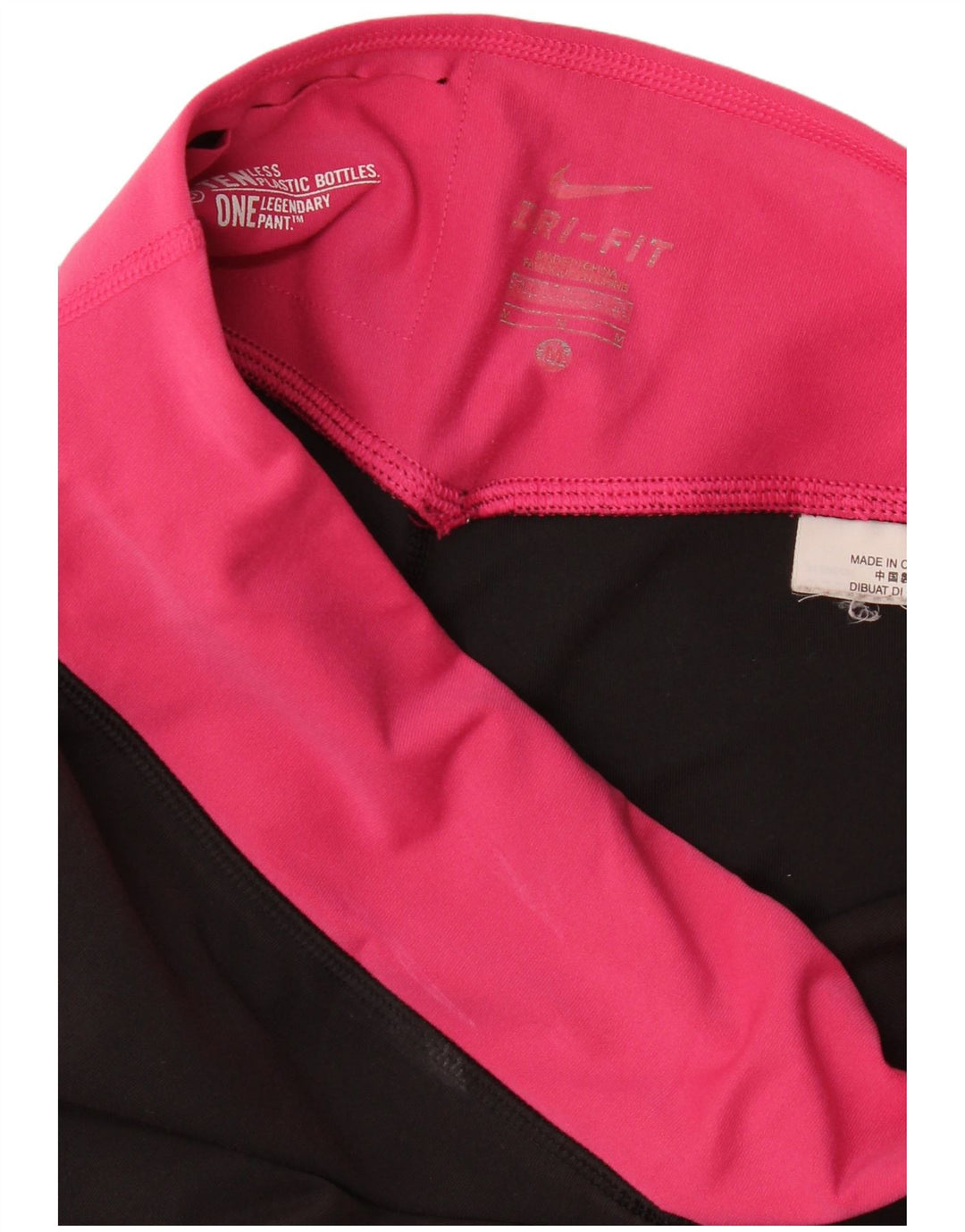 Женские леггинсы Nike Dri Fit UK 12, средние черные цветные блоки