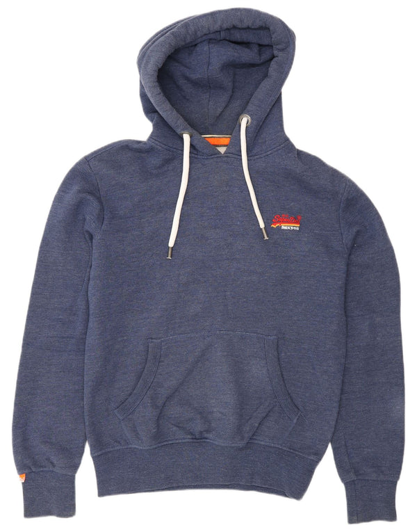 Мужской джемпер с капюшоном Superdry обычного кроя, маленький синий, хлопок