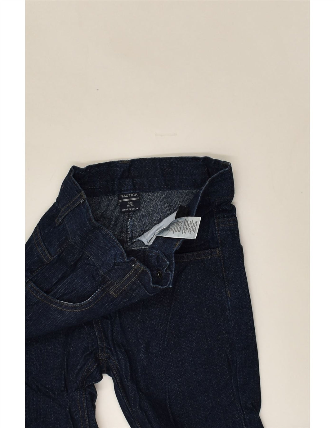 NAUTICA Girls Wide Leg Jeans 5-6 Years W24 L20  Navy Blue Cotton | Vintage Nautica | Thrift | Second-Hand Nautica | Used Clothing | Messina Hembry 