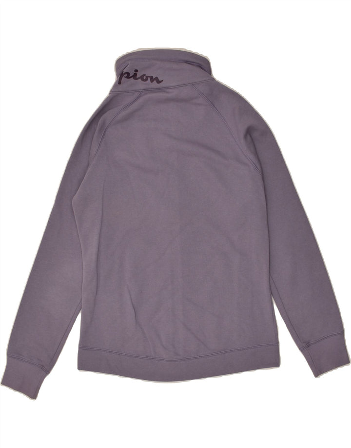CHAMPION Womens Graphic Tracksuit Top Jacket UK 14 Medium Purple Cotton | Vintage Champion | Thrift | Second-Hand Champion | Used Clothing | Messina Hembry 