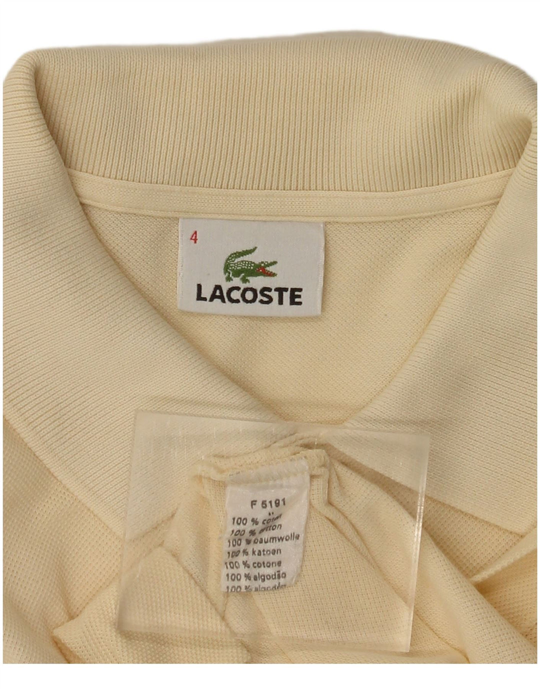 Мужская рубашка-поло стандартного кроя Lacoste, размер 4, средний желтый, хлопковая классика
