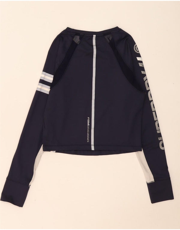 Женский топ с графическим рисунком Superdry UK 12, средний темно-синий с цветными блоками
