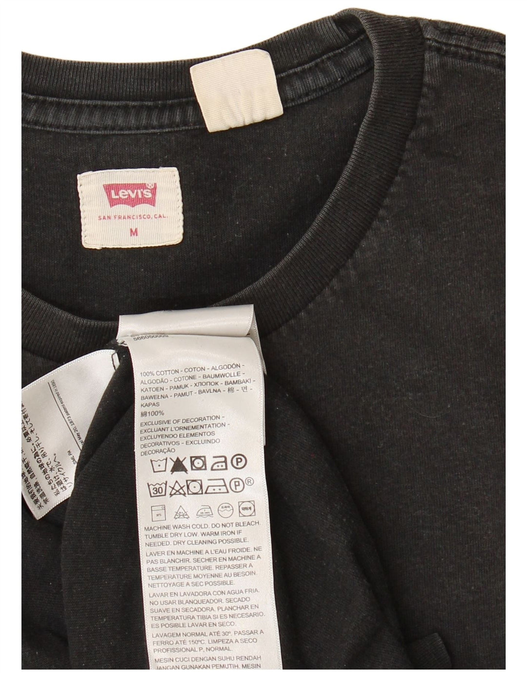 LEVI'S Mens T-Shirt Top Medium Black Cotton