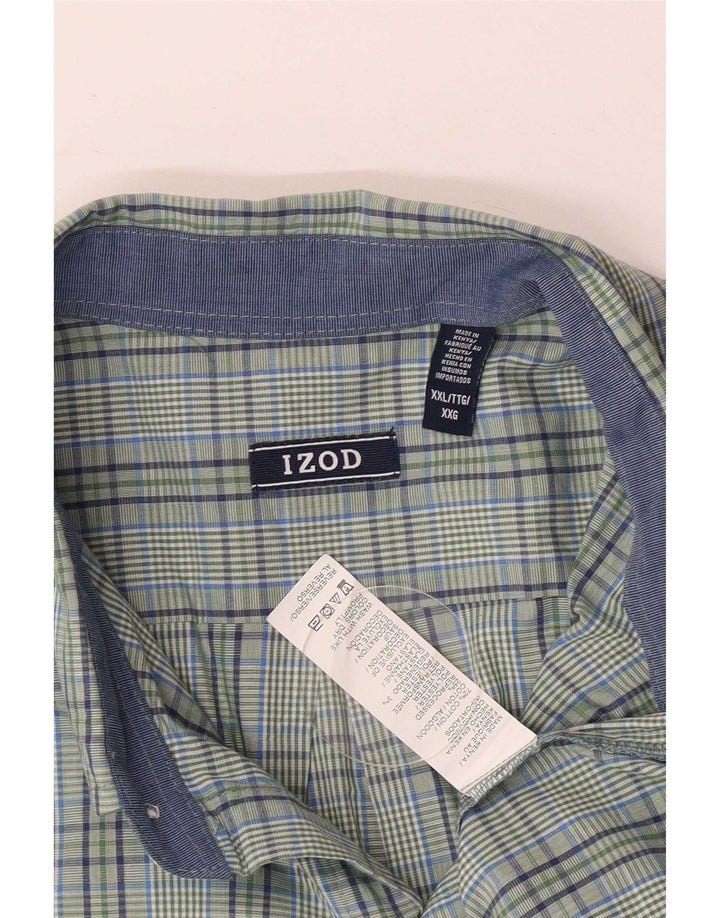 Мужская рубашка стандартного кроя Izod 2XL, зеленая клетка, хлопок