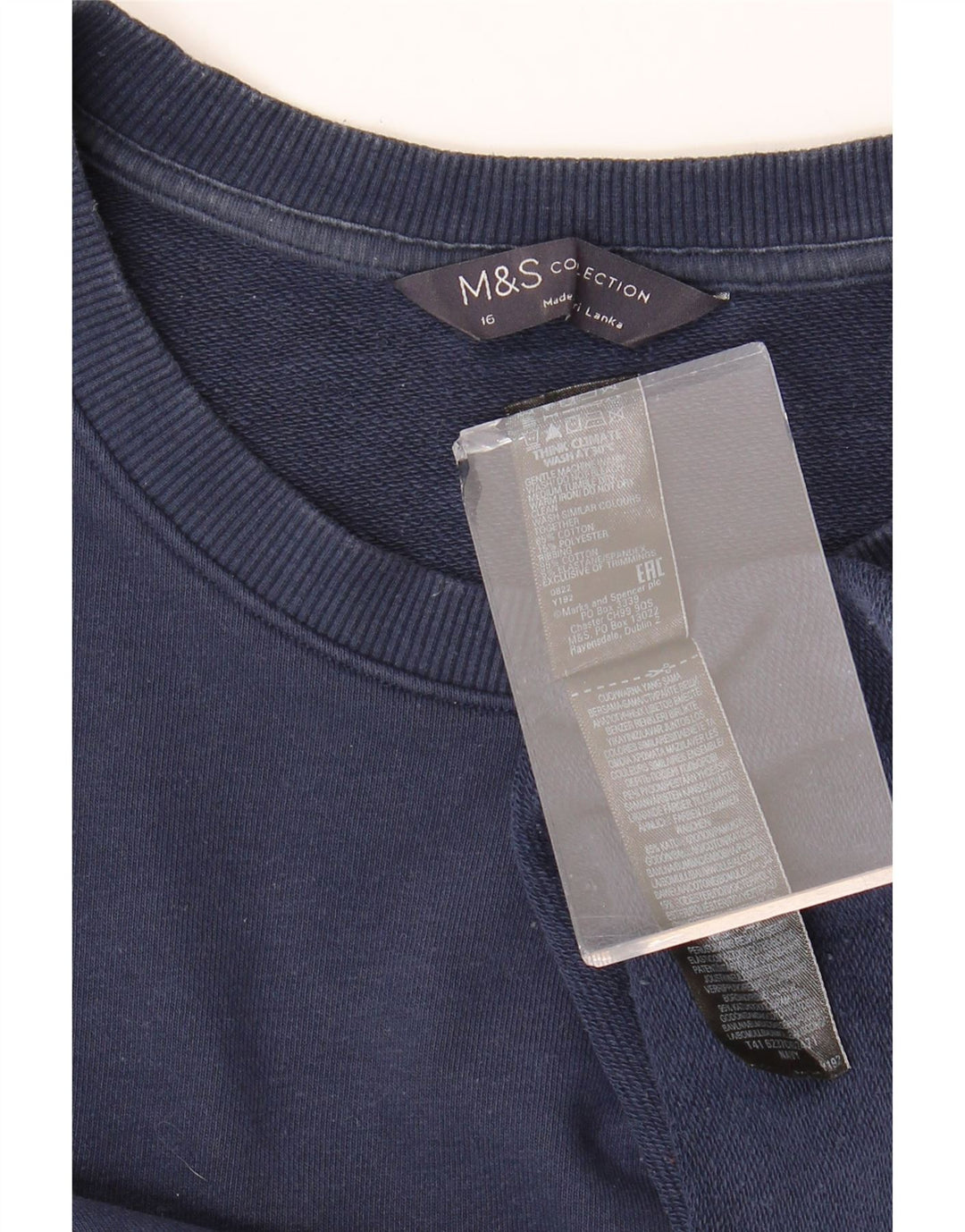 Женский свитер Marks & Spencer, британский размер 16, большой, темно-синий, хлопковый