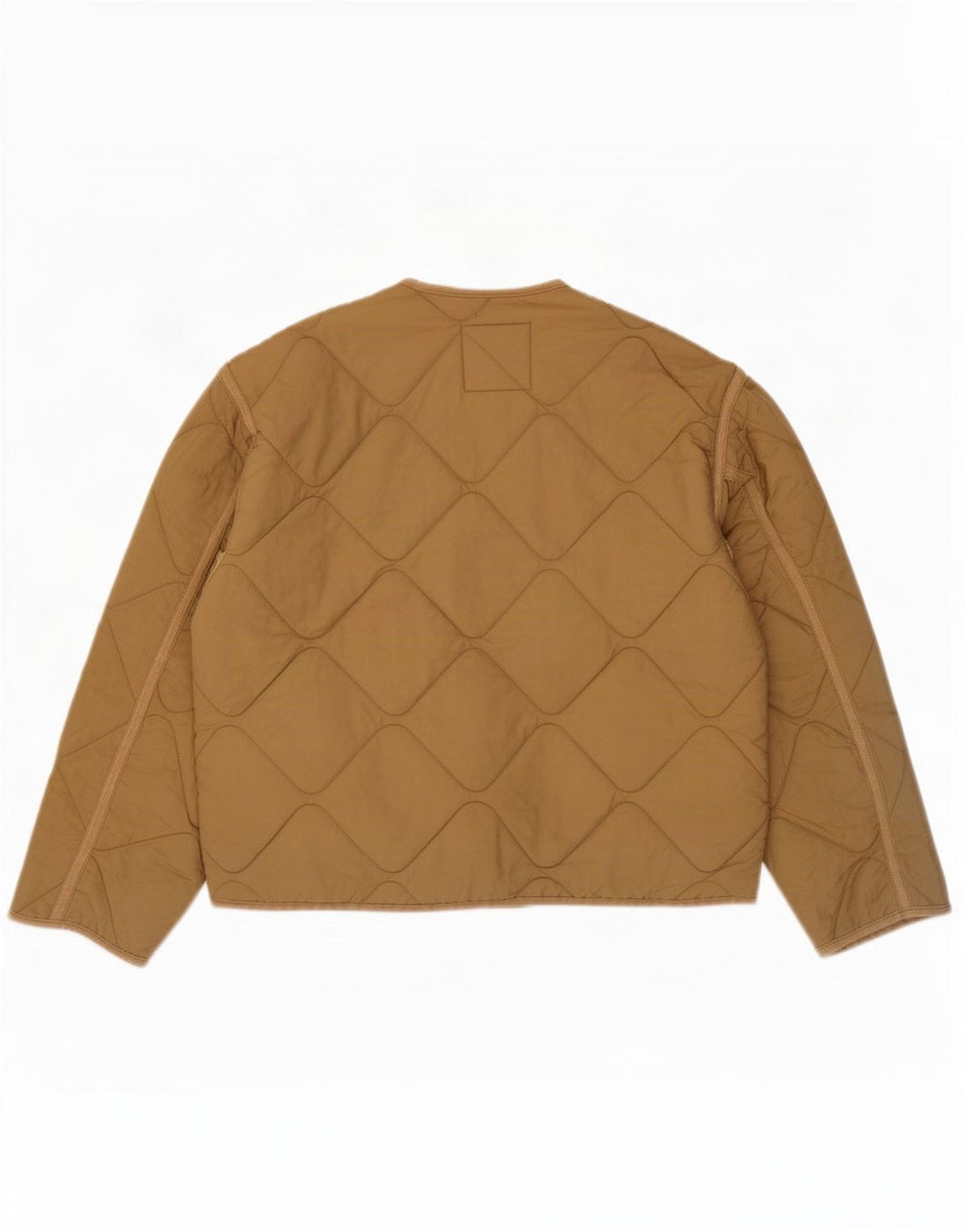 Женская стеганая куртка оверсайз Zara UK 10, маленький размер, бежевый полиэстер