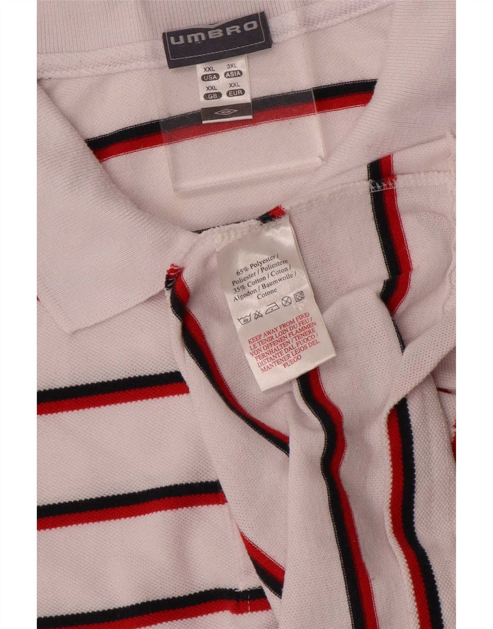 Мужская рубашка-поло Umbro 2XL, полиэстер в белую полоску