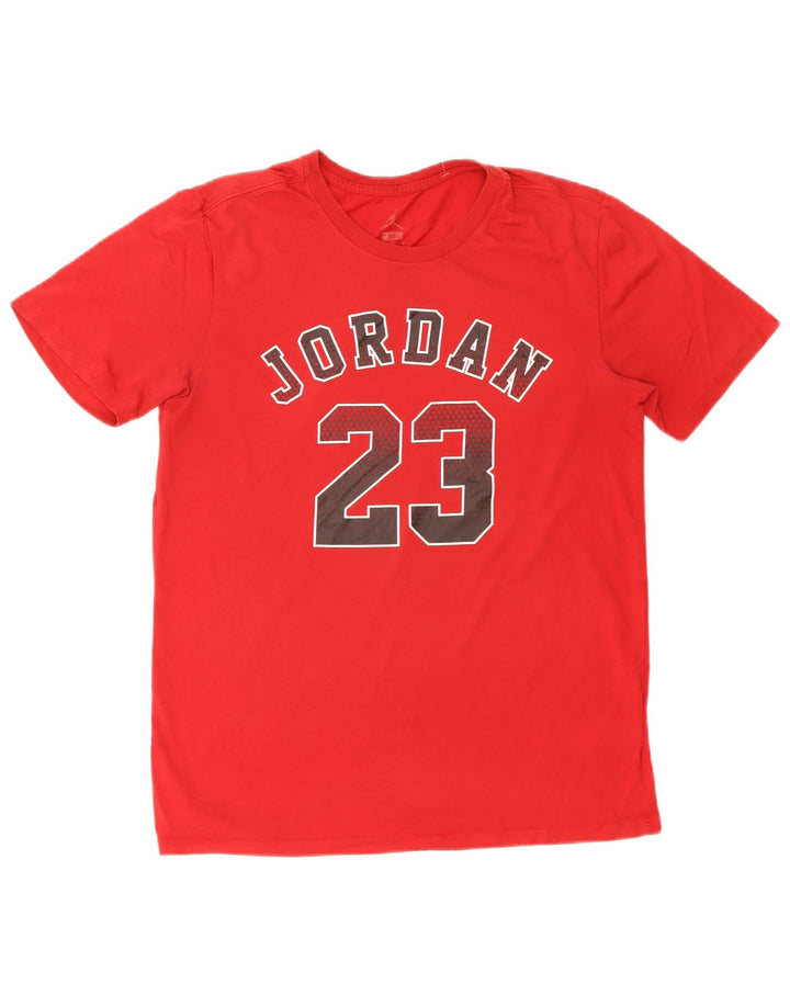 Мужская футболка JORDAN Dri Fit с графическим рисунком, топ среднего красного цвета, хлопок