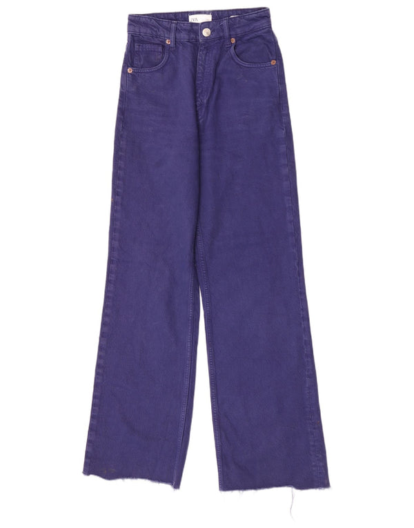 Женские широкие джинсы Zara EU 34 2XS W24 L32 Фиолетовый хлопок