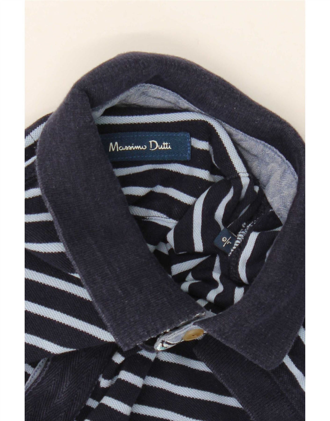 Мужская рубашка-поло Massimo Dutti, большая темно-синяя полоска