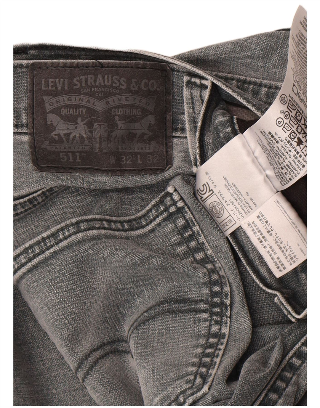 Мужские джинсы Levi's 511 Slim W32 L32 Серые хлопковые
