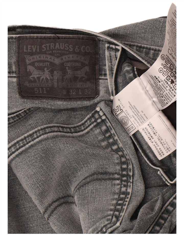 Мужские джинсы Levi's 511 Slim W32 L32 Серые хлопковые