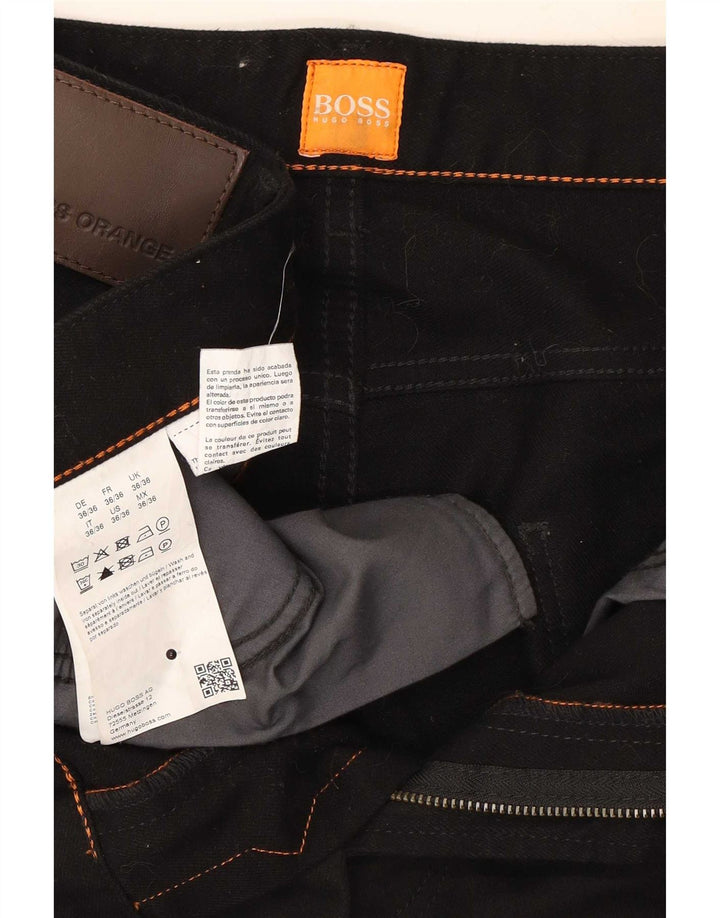 Мужские узкие джинсы Hugo Boss W36 L36, черный хлопок