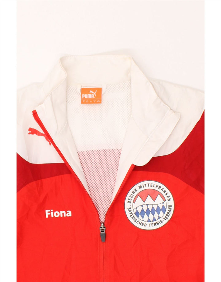 PUMA Boys Graphic Tracksuit Top Jacket 11-12 Years Red Colourblock Vintage Puma and Second-Hand Puma from Messina Hembry 