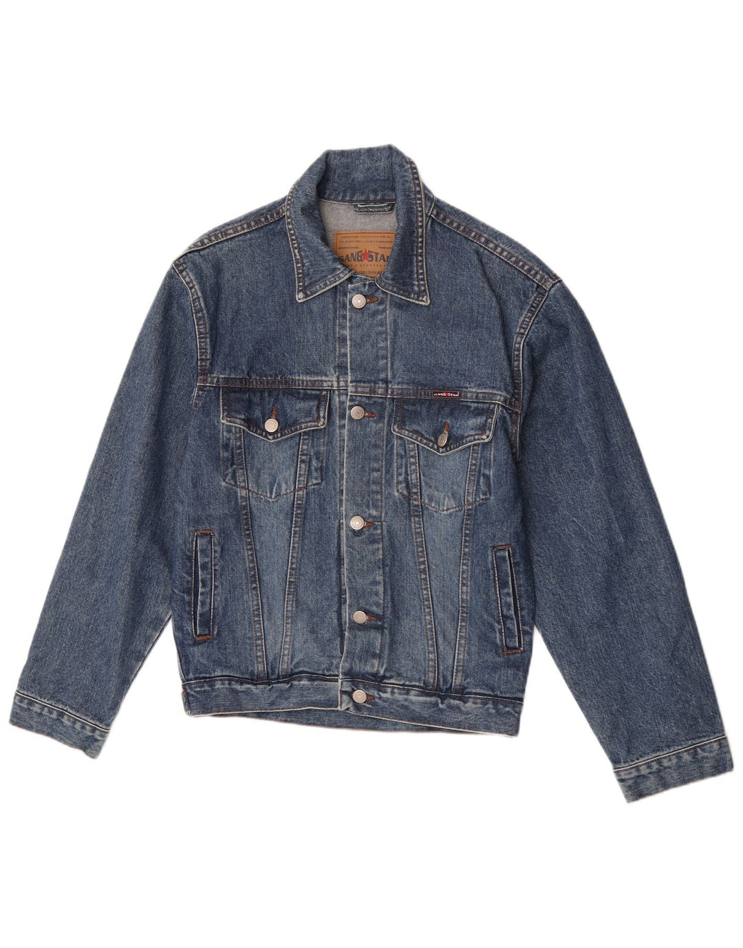 Винтажная женская джинсовая куртка UK 10, маленькая синяя