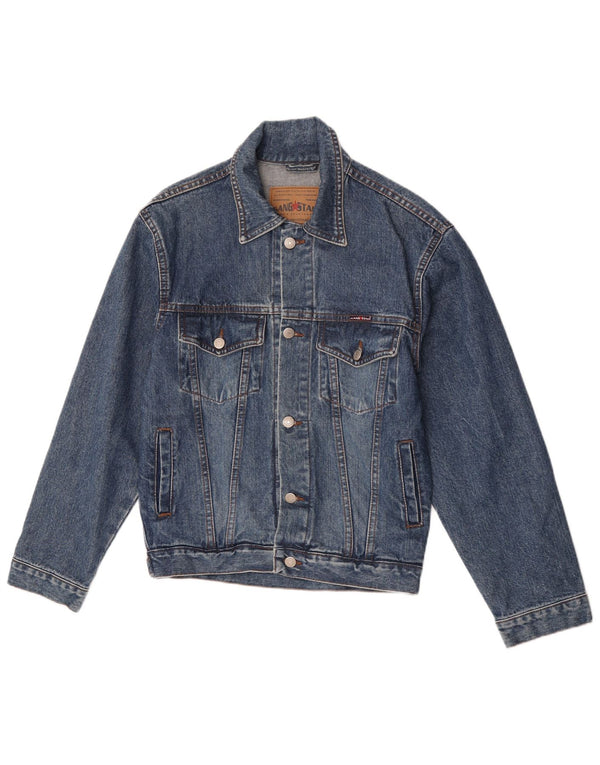 Винтажная женская джинсовая куртка UK 10, маленькая синяя