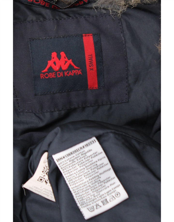 KAPPA Женская стеганая куртка с капюшоном UK 6 XS Темно-синий хлопок