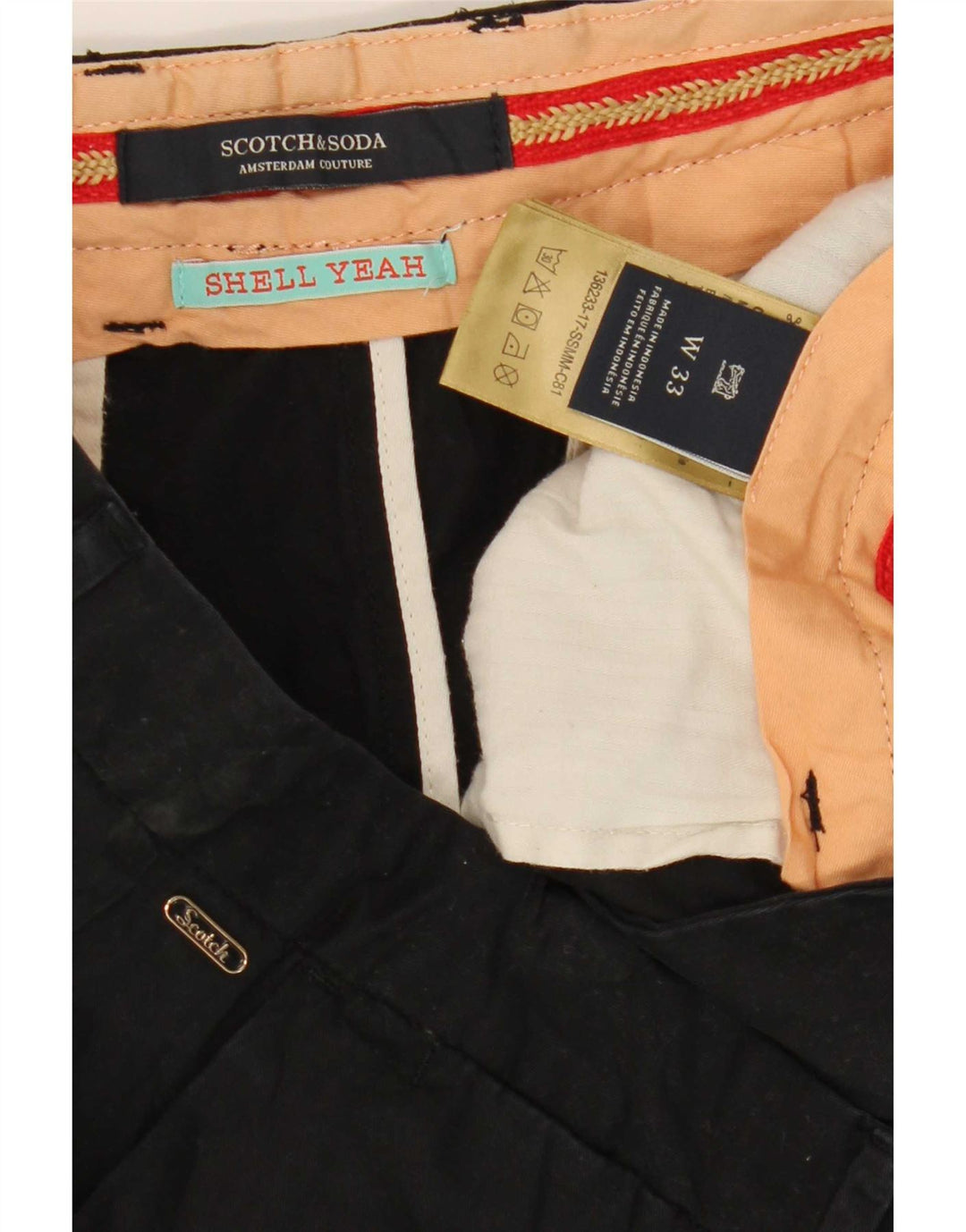Мужские шорты чинос Scotch & Soda W33, средний черный хлопок