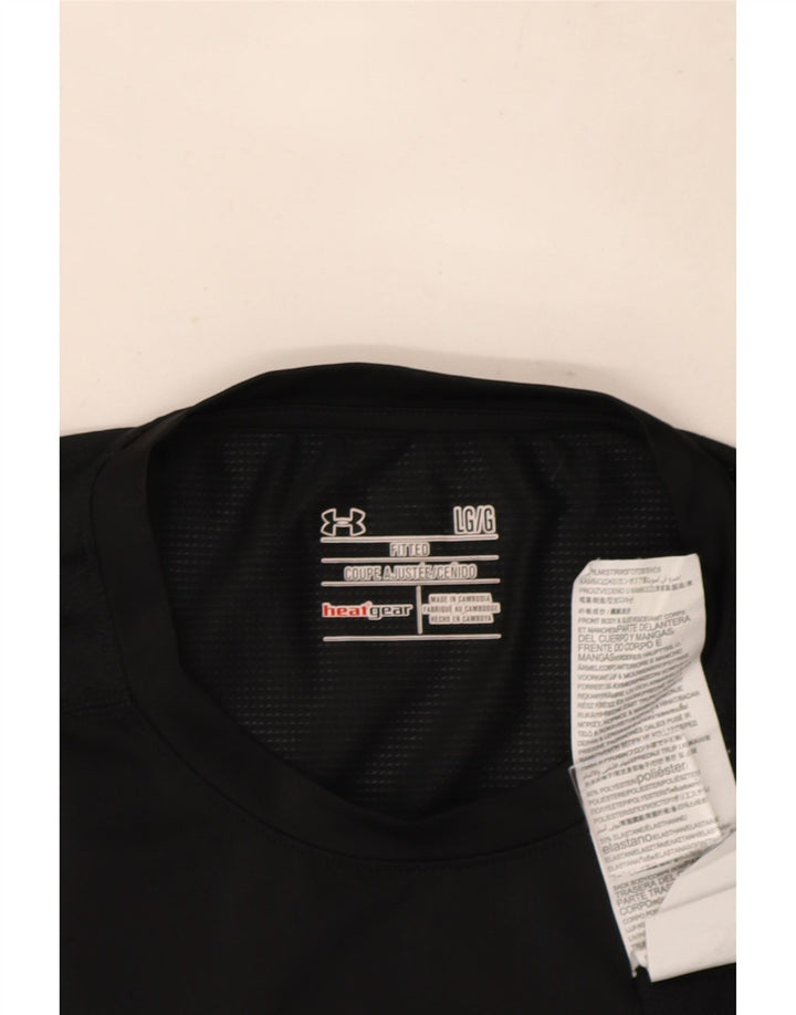 Мужская футболка Under Armour Heat Gear, большой черный полиэстер