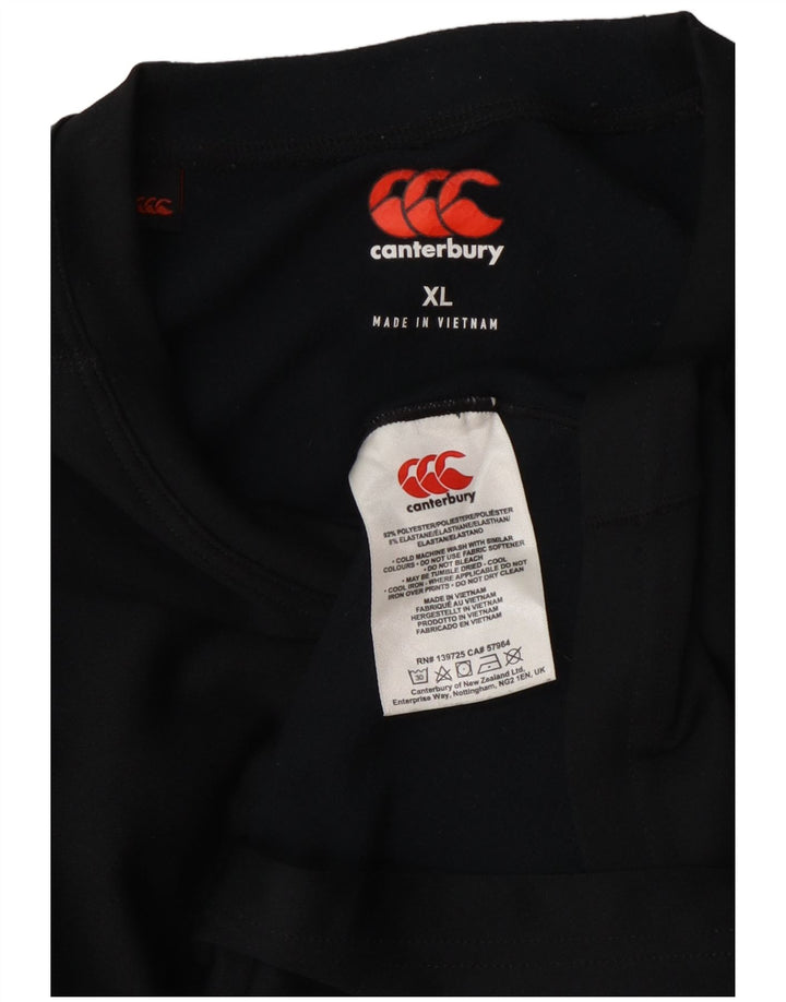 Женский топ Canterbury с длинным рукавом и графикой, Великобритания 18 XL, черный полиэстер