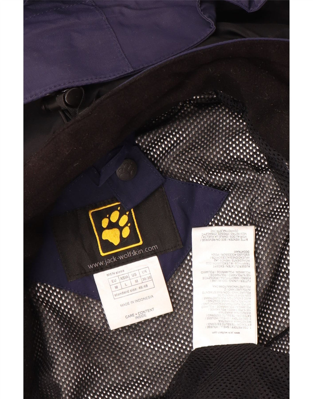 Мужская куртка-дождевик JACK WOLFSKIN UK 36/38, средний темно-синий с цветными блоками