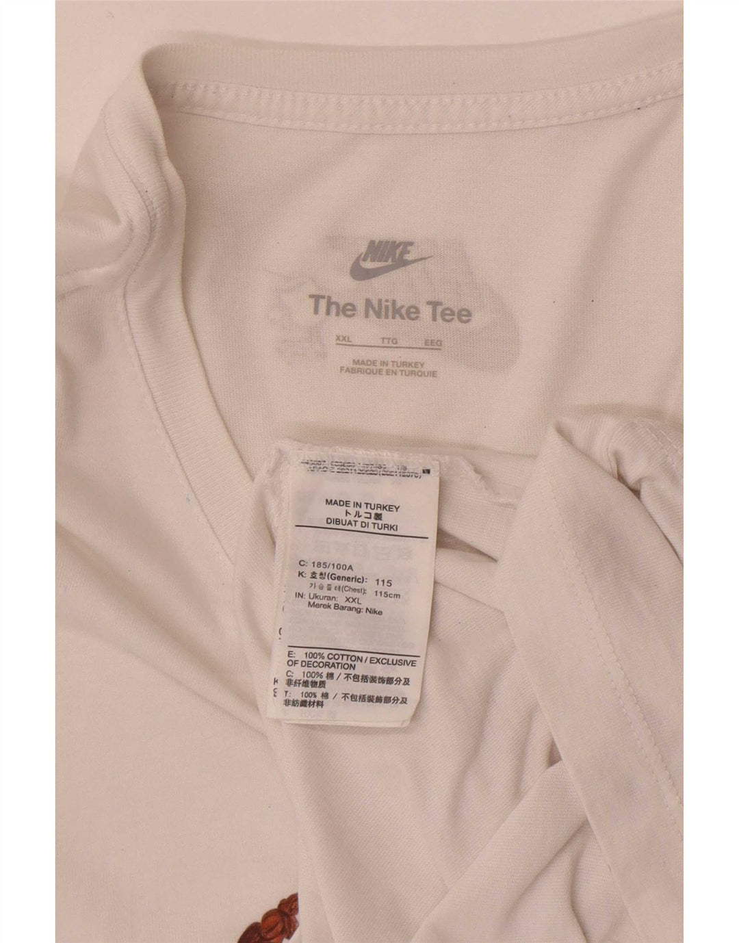 Мужская футболка с рисунком Nike 2XL, белый хлопок