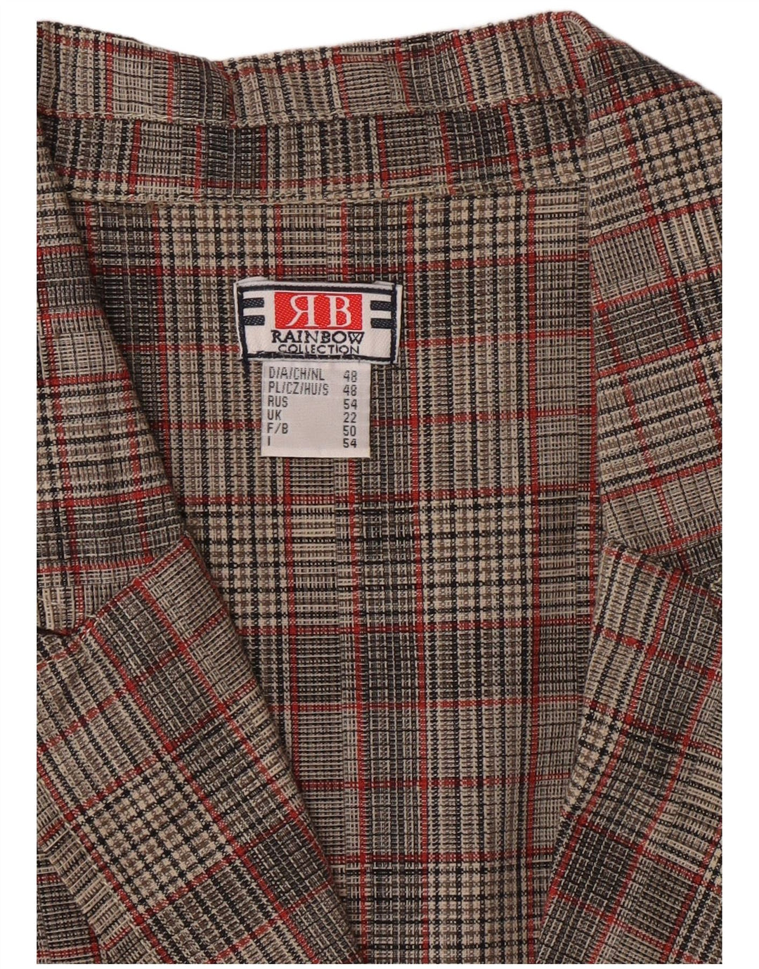 Женский жилет RAINBOW UK 22 3XL Серый в клетку