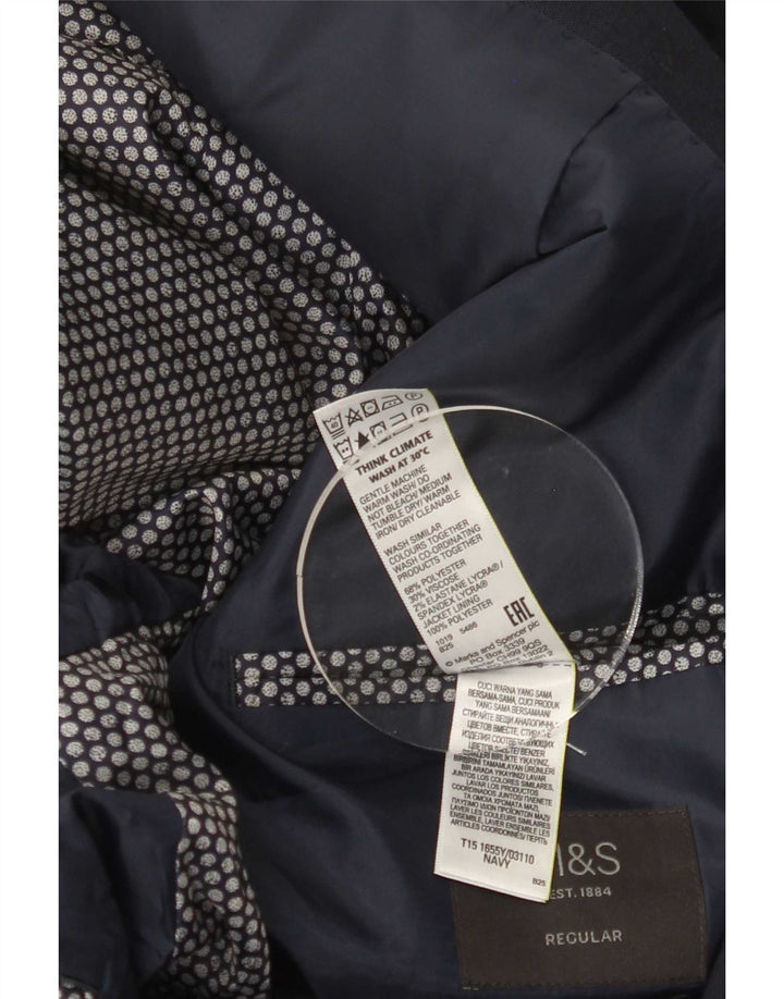 Мужской короткий пиджак на двух пуговицах Marks & Spencer UK 44 2XL темно-синий