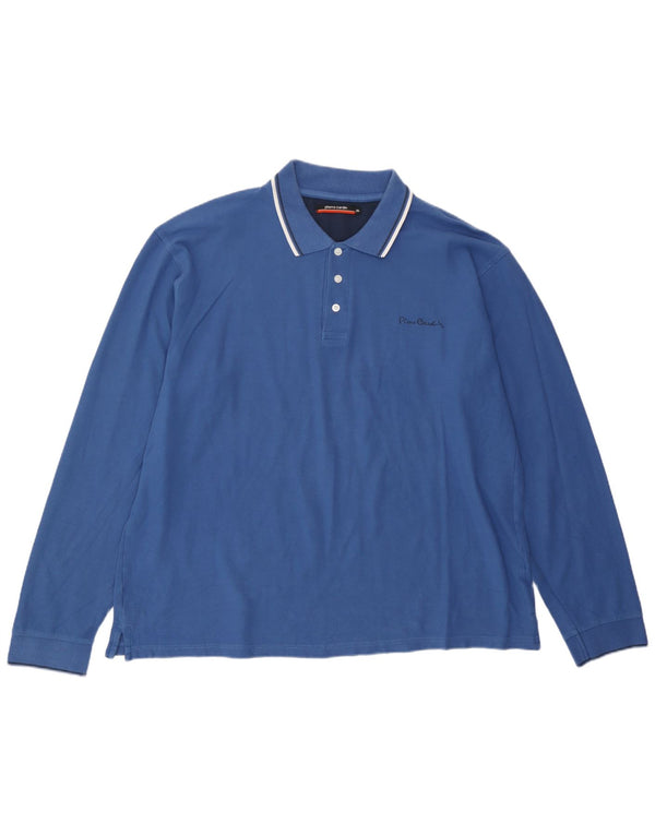 Мужская рубашка-поло с длинным рукавом Pierre Cardin 2XL синяя