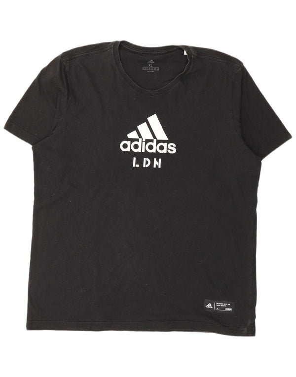 Adidas Мужская футболка с рисунком Top XL Черный хлопок