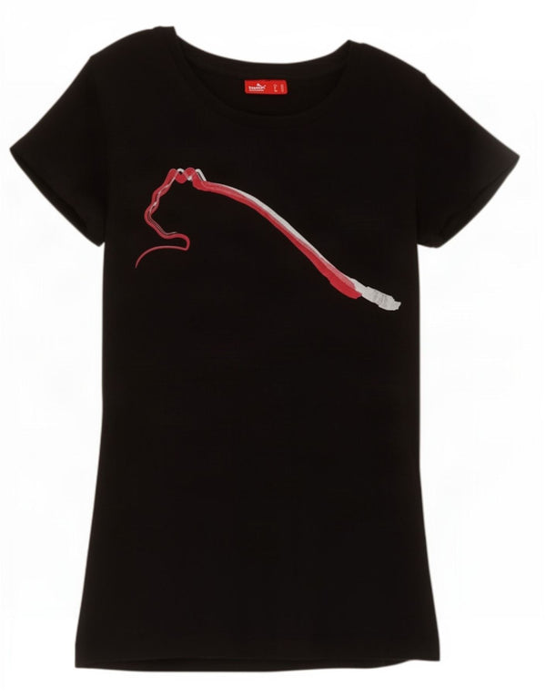 Женская футболка с рисунком Puma Top UK 8, маленькая черная