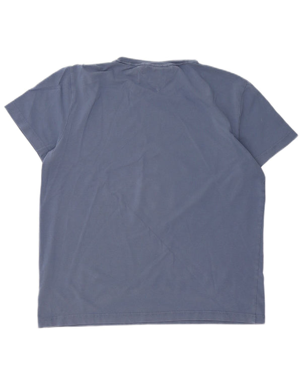 TOMMY HILFIGER Женская футболка приталенного кроя, топ UK 18 XL, синий хлопок