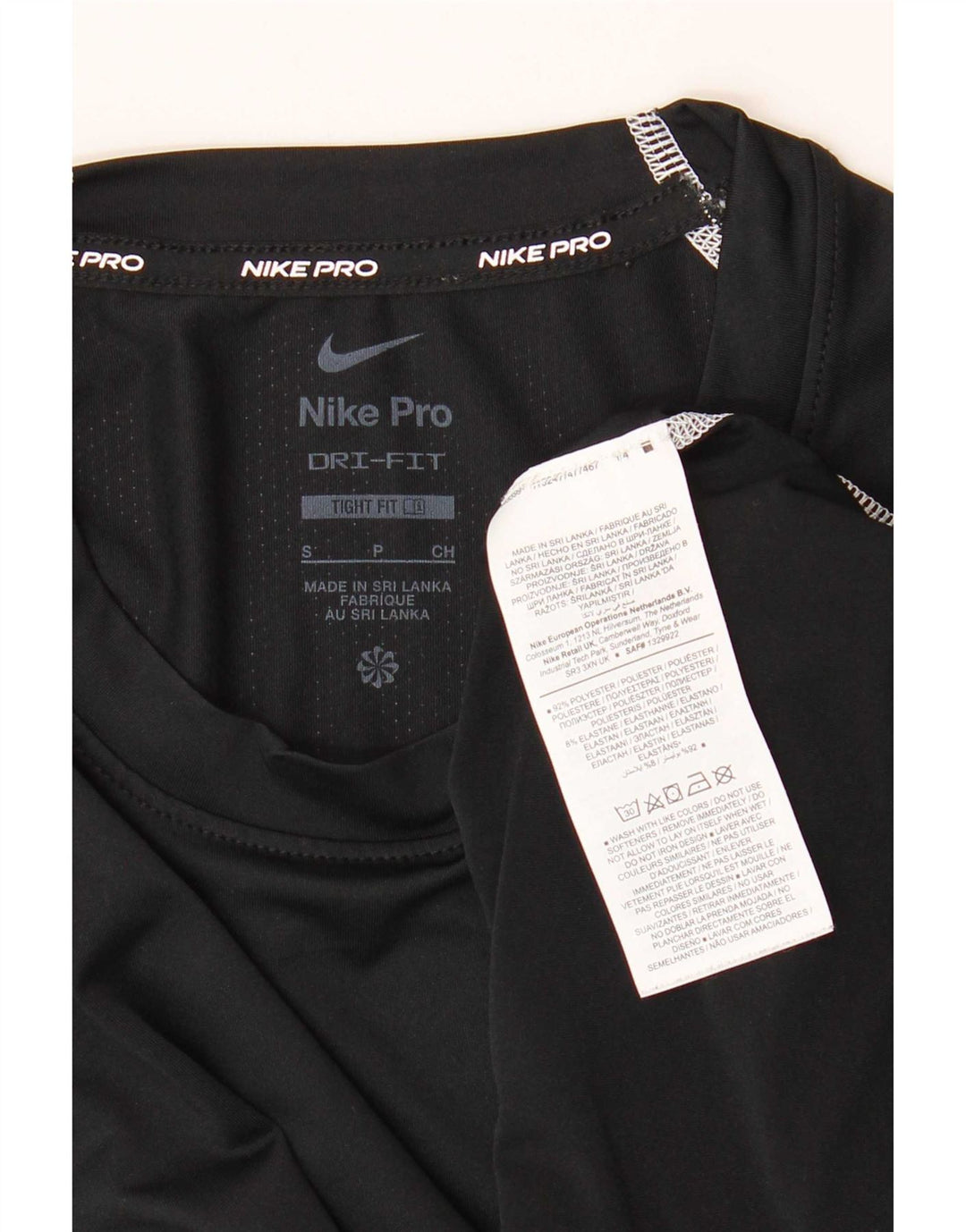 Мужской обтягивающий топ с графикой Nike с длинным рукавом, маленький черный полиэстер