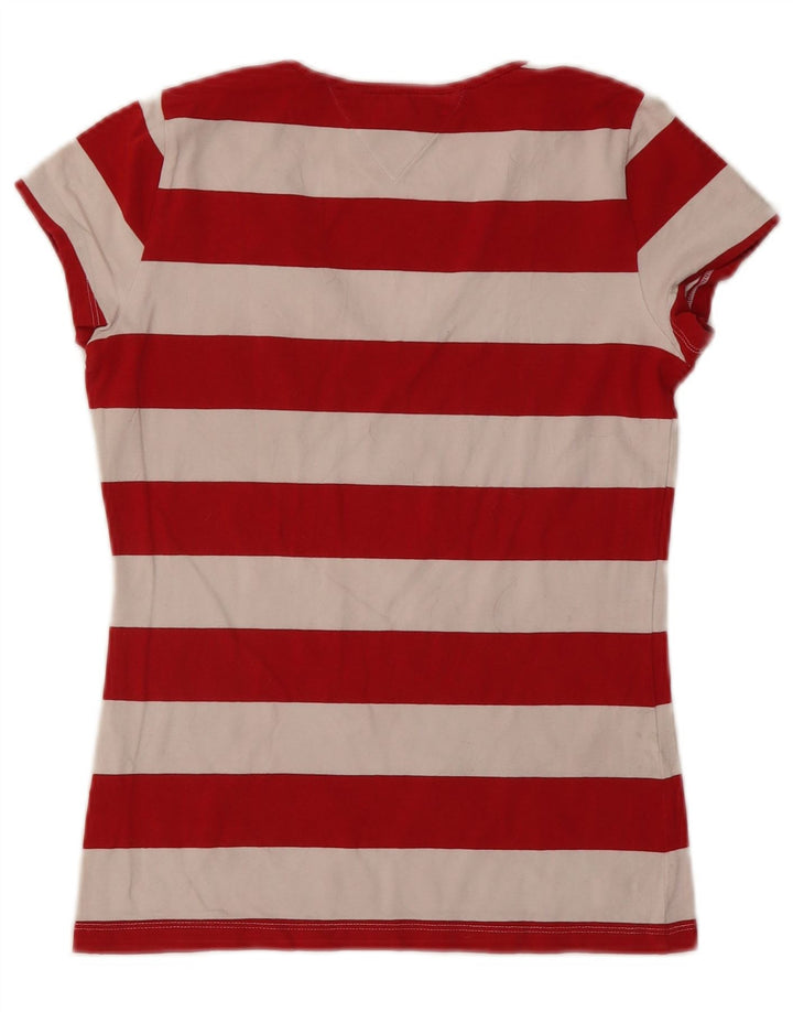 TOMMY HILFIGER Женская футболка Top UK 12 Medium Red Striped Cotton
