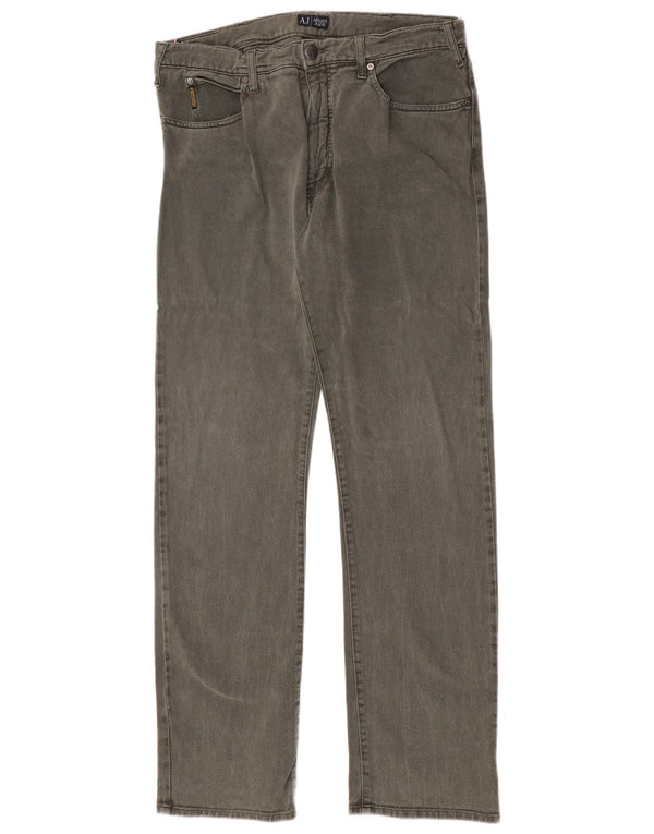 Мужские прямые джинсы Armani W36 L34, зеленый хлопок