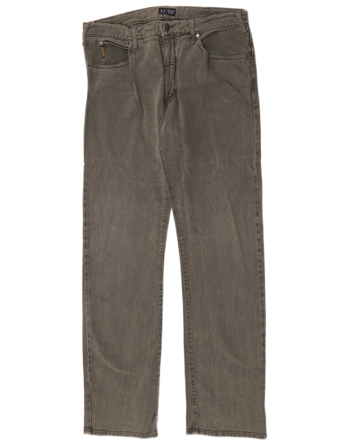 Мужские прямые джинсы Armani W36 L34, зеленый хлопок